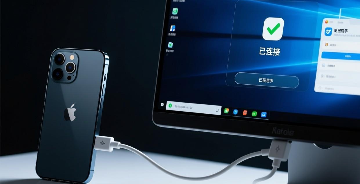 爱思助手通过USB连接iPhone设备